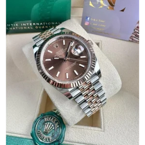 Rolex Oyster Watch Perpetual Date Just Silver-Black Working Like Automatic For Men (SL794)