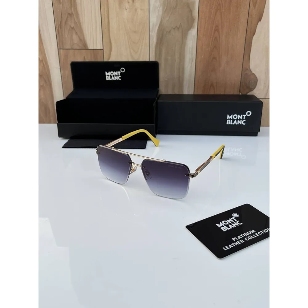 Stylish Mont Blanc Sunglasses Gold Black (CSO1724) Stylish Mont Blanc Sunglasses Gold Black (CSO1724)