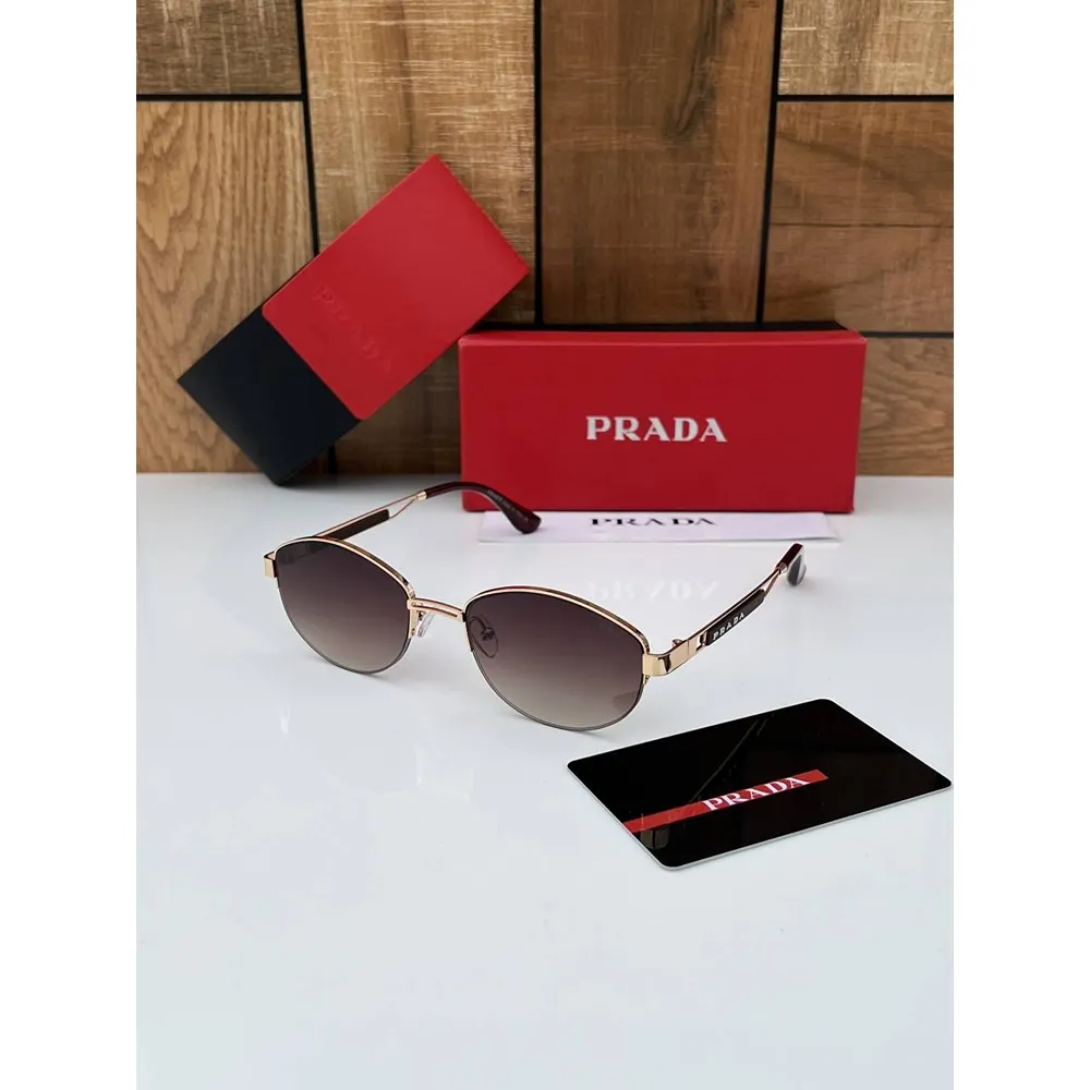 Stylish Prada Sunglasses Gold Brown (CSO1722) Stylish Prada Sunglasses Gold Brown (CSO1722)