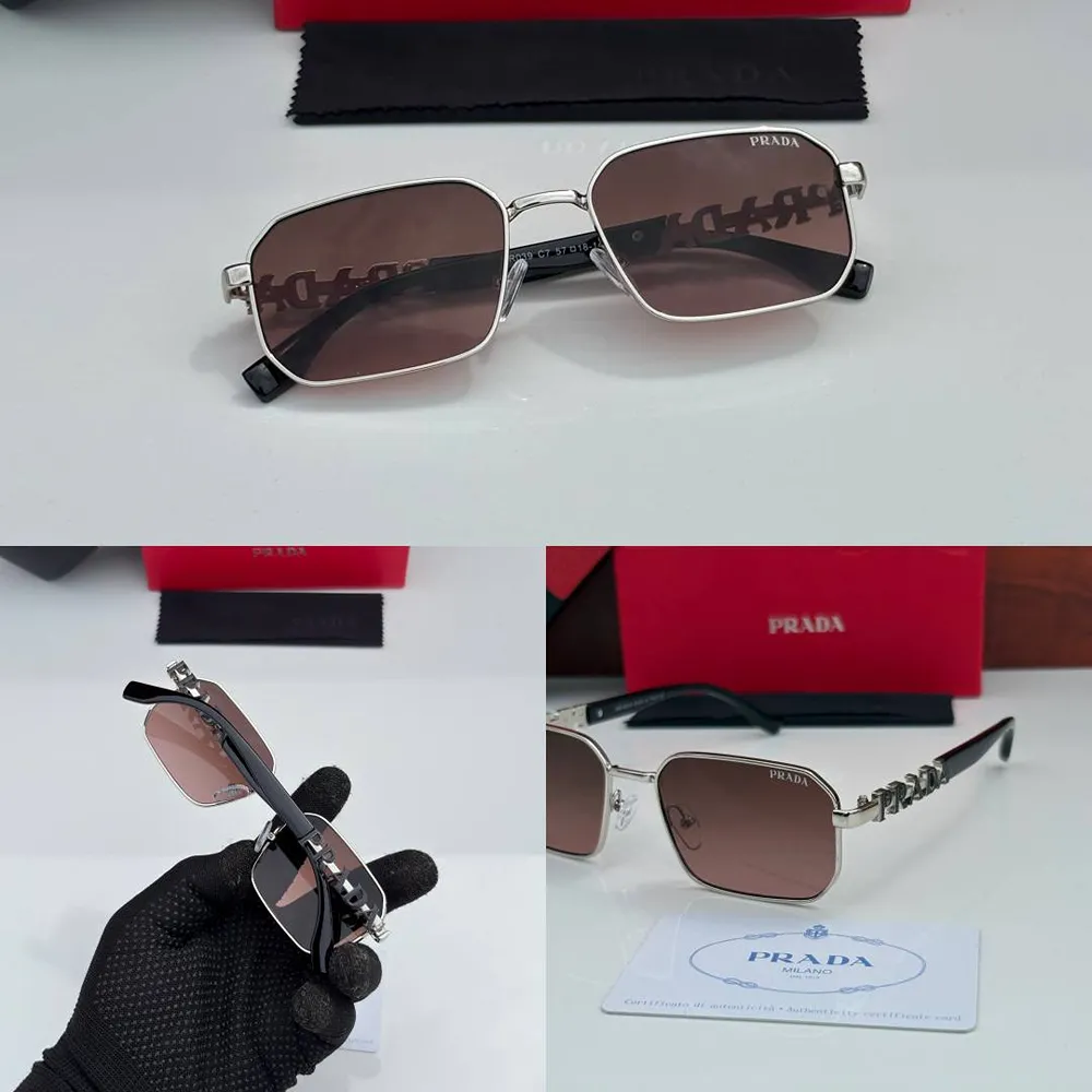 Stylish Prada Sunglasses Silver Peach (CSO1775) Stylish Prada Sunglasses Silver Peach (CSO1775)