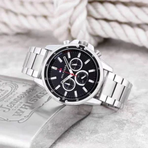 Tommy Hilfiger Watch Mason Silver-Black For Men (SL866)