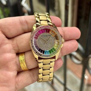 COACH GREYSON RAINBOW CRYSTAL DIAL STAINLESS STEEL