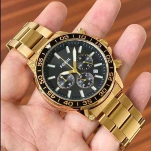 FOSSIL STAINLESS STEEL 7AAA PREMIUM BLACK SATIN DIAL