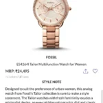 FOSSIL TAILOR’S STAINLESS STEEL ROSEGOLD 7AA PREMIUM