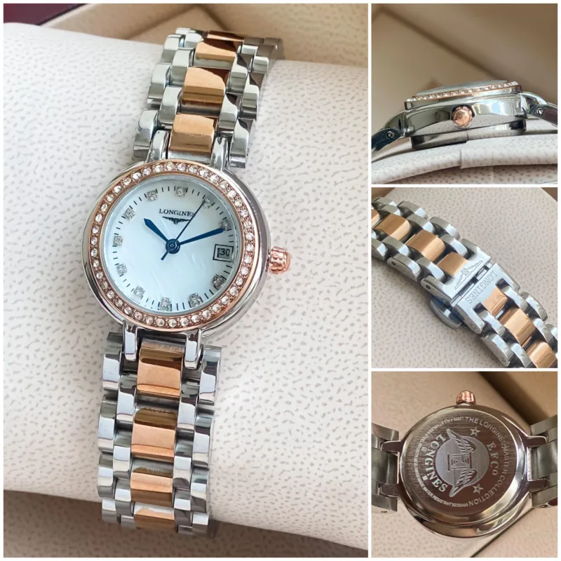 LONGINES PRIMALUNA 7AA PREMIUM SILVER ROSEGOLD LONGINES PRIMALUNA 7AA PREMIUM SILVER ROSEGOLD